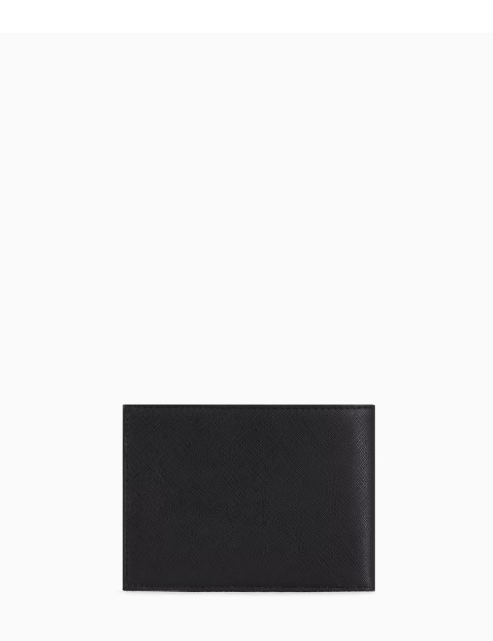 Portafoglio coin pocket in pelle rigenerata saffiano placchetta aquila ASV nero