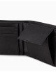 Portafoglio coin pocket in pelle rigenerata saffiano placchetta aquila ASV nero