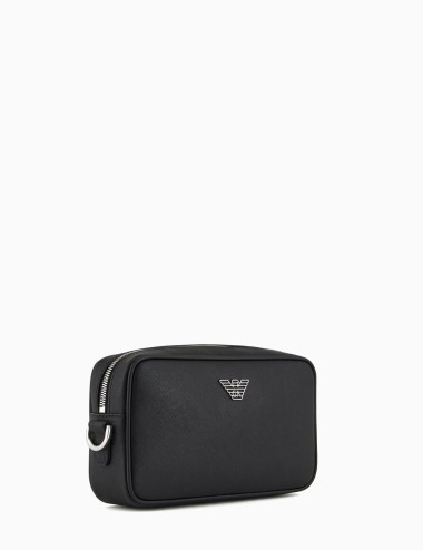 Beauty in pelle rigenerata saffiano placchetta aquila ASV nero