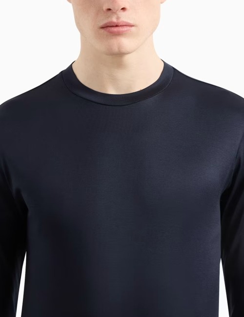 ASV Lyocell-blend jersey jumper navy blue