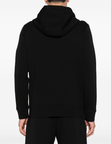 Felpa in cotone con logo nera
