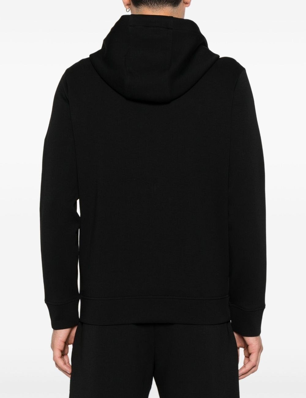 Felpa in cotone con logo nera