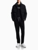 Pantaloni jogger in double jersey con patch logo aquila neri