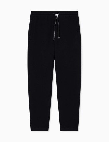 Double-jersey joggers with eagle logo patch black