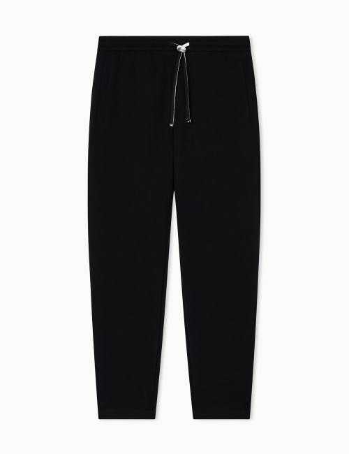 Double-jersey joggers with eagle logo patch black