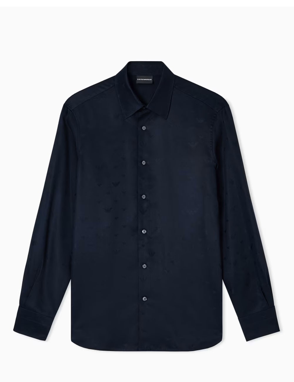 Camicia in lyocell jacquard con aquile all over blu