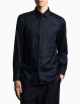 Jacquard Lyocell shirt with all-over eagles blue