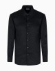 Jacquard Lyocell shirt with all-over eagles black