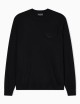 Maglione in lana vergine rasata con patch aquila black