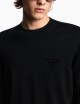 Maglione in lana vergine rasata con patch aquila black