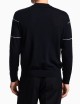 Virgin-wool jumper with jacquard logo blue
