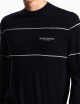 Virgin-wool jumper with jacquard logo blue