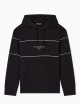 Felpa con cappuccio in double jersey con logo effetto 3D nera