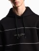 Felpa con cappuccio in double jersey con logo effetto 3D nera