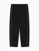 Double-jersey trousers with piping black