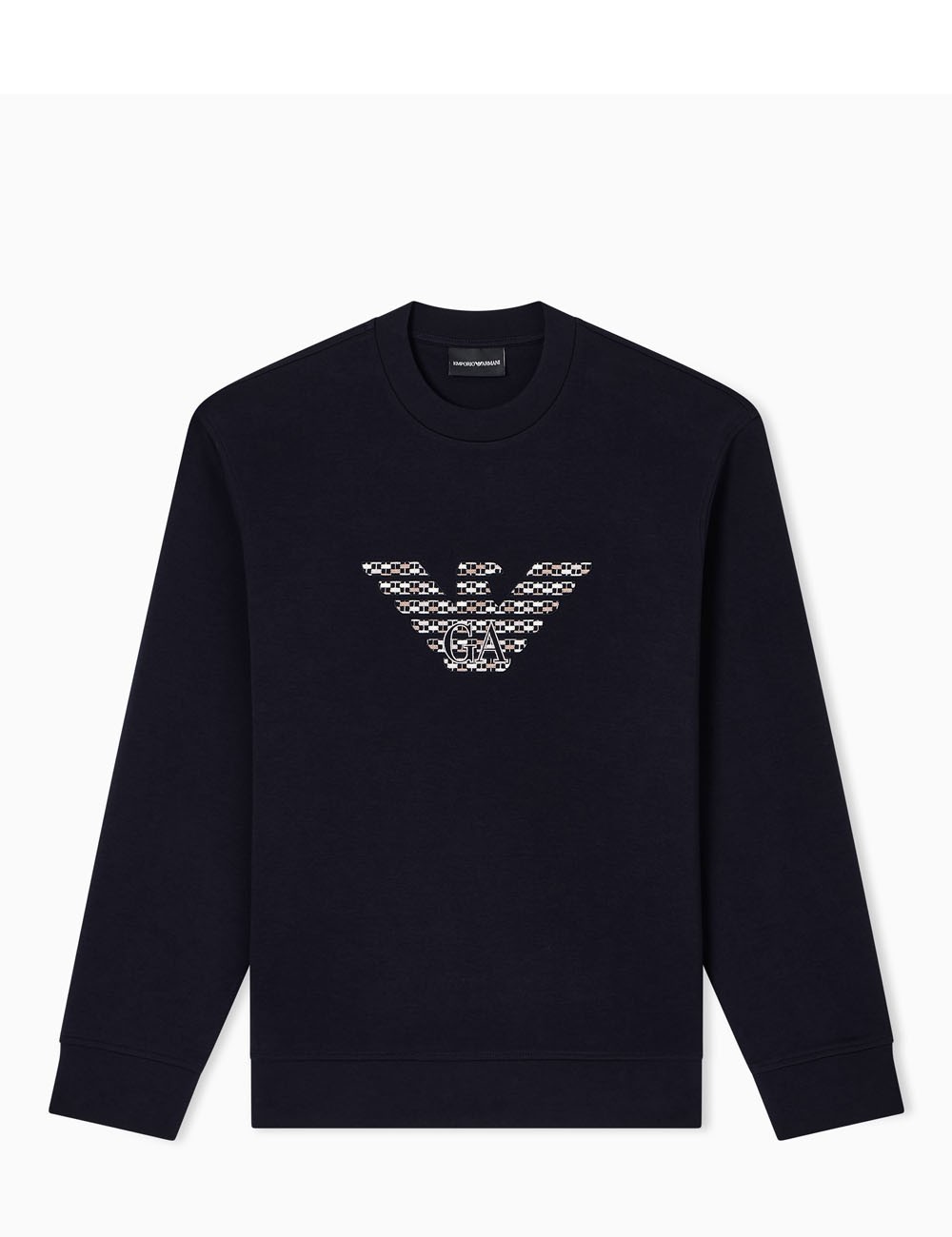 Felpa con maxi ricamo in double jersey ASV blu navy