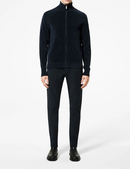 Dolcevita Velvet Full Zip Knit blue black