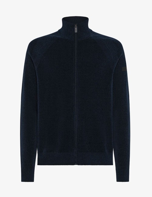 Velvet Full Zip Knit blue black