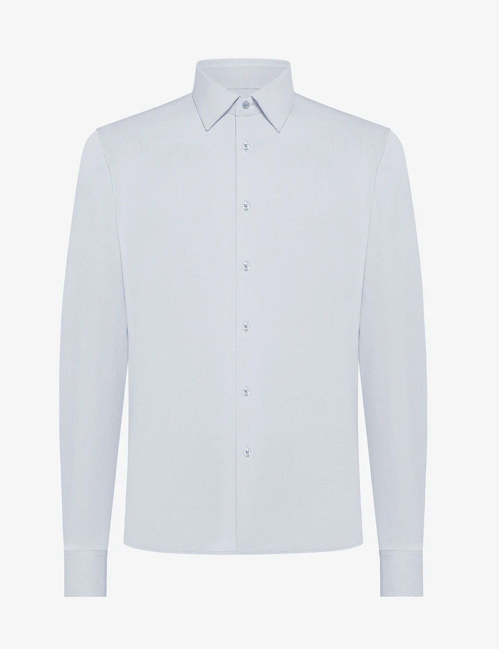 Camicia Oxford Jacquard Shirt White Micro Chevron Pattern