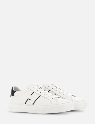 Sneakers in pelle H691 Bianco Nero