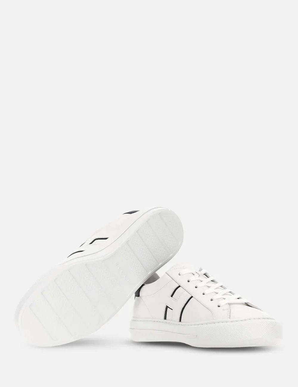 Sneakers in pelle H691 Bianco Nero