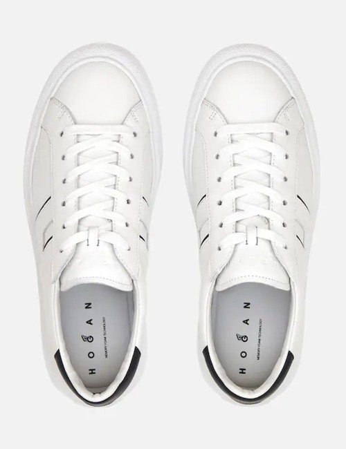 Sneakers in pelle H691 Bianco Nero