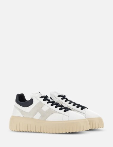 Sneakers Hogan H-Stripes Ivory Grey Blue