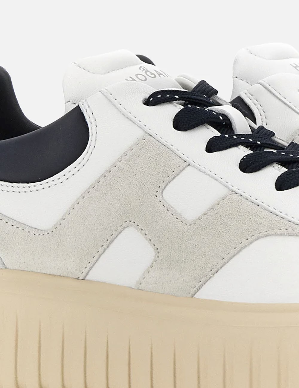Sneakers in nappa H-Stripes Avorio Grigio Blu