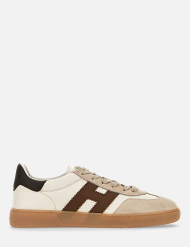 Sneakers in leather Cool Ivory Beige Brown