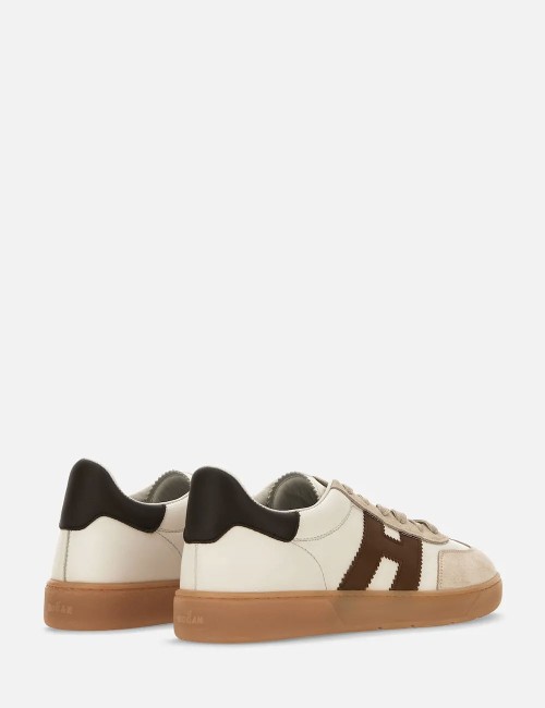 Sneakers in pelle Cool Ivory Beige Brown