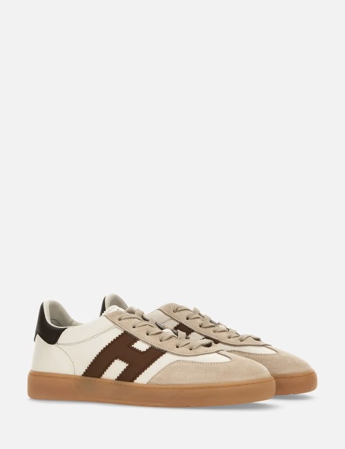 Sneakers in pelle Cool Ivory Beige Brown