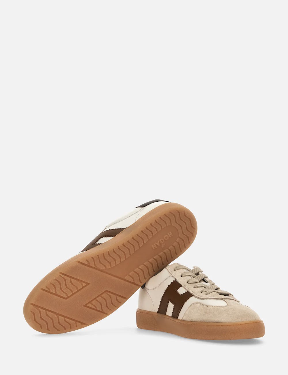 Sneakers in pelle Cool Ivory Beige Brown