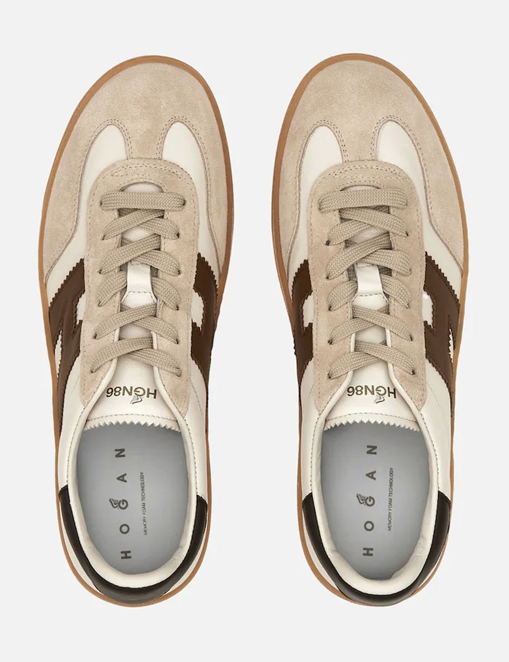 Sneakers in pelle Cool Ivory Beige Brown