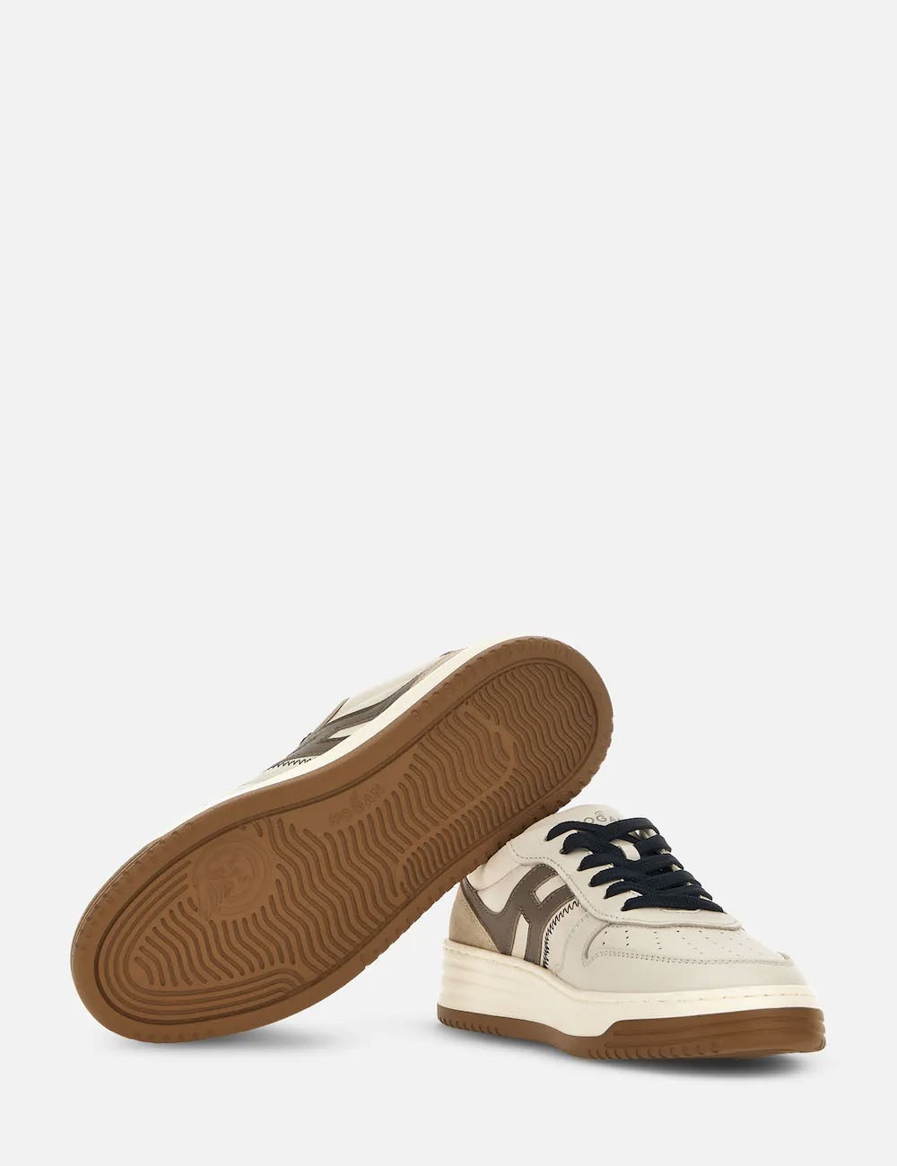 Sneakers in suede H630 Ivory Brown Beige
