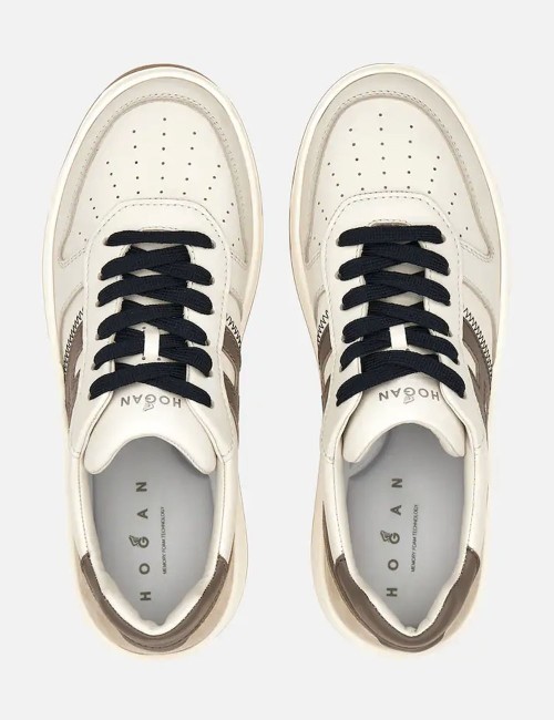 Sneakers scamosciata H630 Avorio Marrone Beige