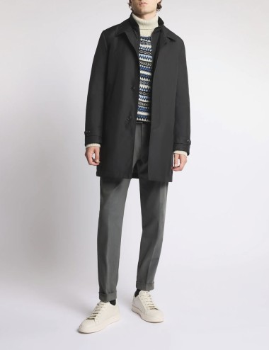 Morning Coat in Popeline Tecnico nero