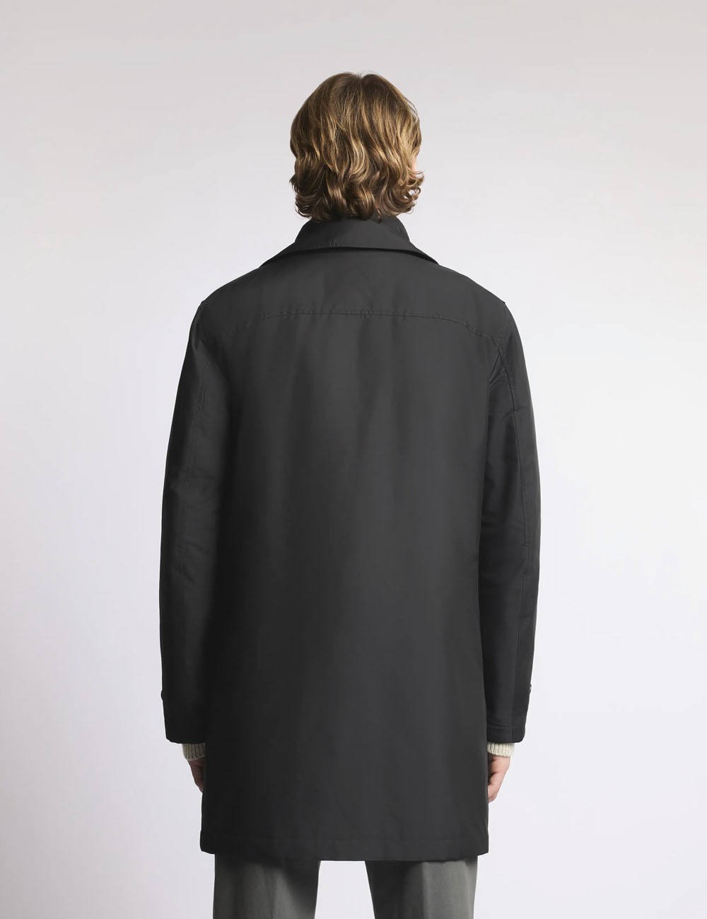 Morning Coat in Popeline Tecnico nero
