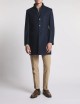 Double Coat in Panno di Lana e Cashmere blu