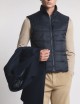Double Coat in Wool and Cashmere Fabric Blue