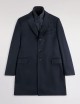 Double Coat in Wool and Cashmere Fabric Blue