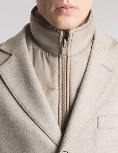 Double Coat in Panno di Lana e Cashmere beige
