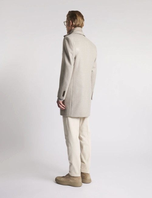 Double Coat in Panno di Lana e Cashmere beige