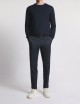 Round-neck Jumper in Wool blue