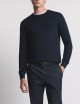 Round-neck Jumper in Wool blue