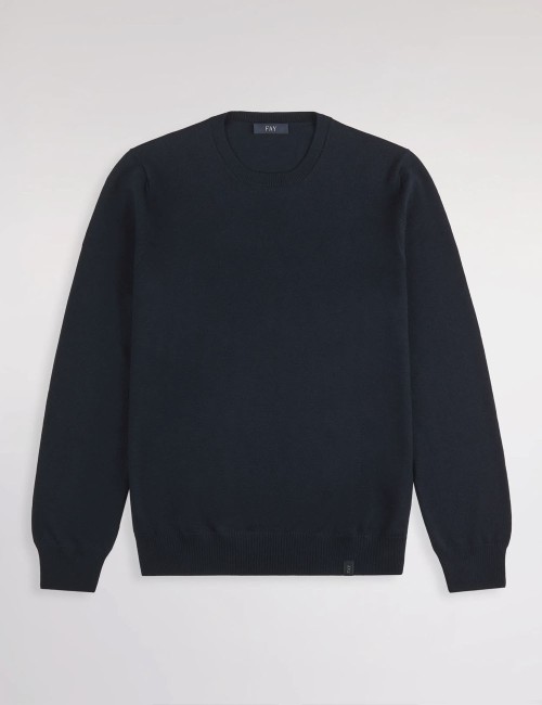 Pull Girocollo in Lana blu