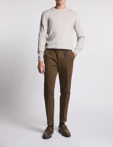 Round-neck Jumper in Wool grey