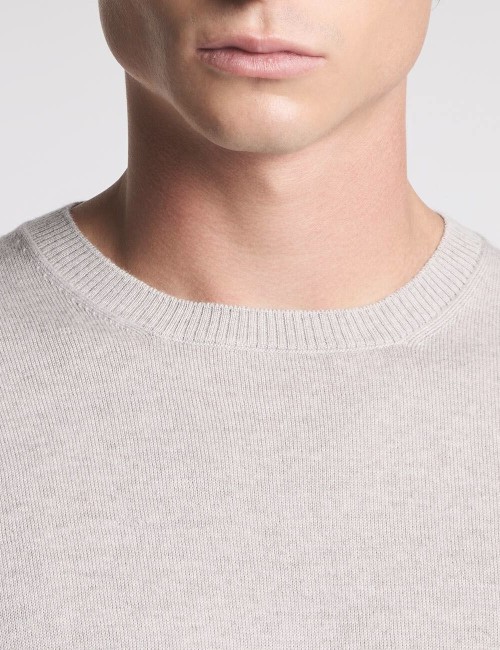 Round-neck Jumper in Wool grey