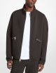 Cotton Blend Zip-Up Jacket black