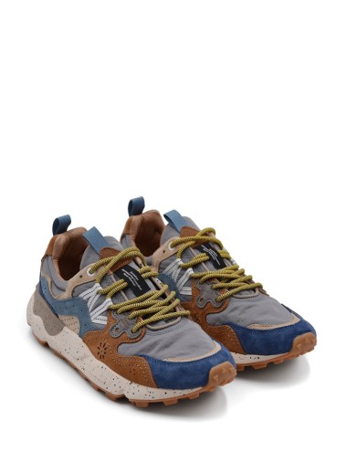 SNEAKERS SCAMOSCIATA YAMANO 3 MAN BROWN-DEEP PETROL-LIGHT BLUE