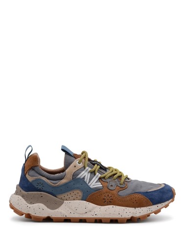 SNEAKERS SCAMOSCIATA YAMANO 3 MAN BROWN-DEEP PETROL-LIGHT BLUE